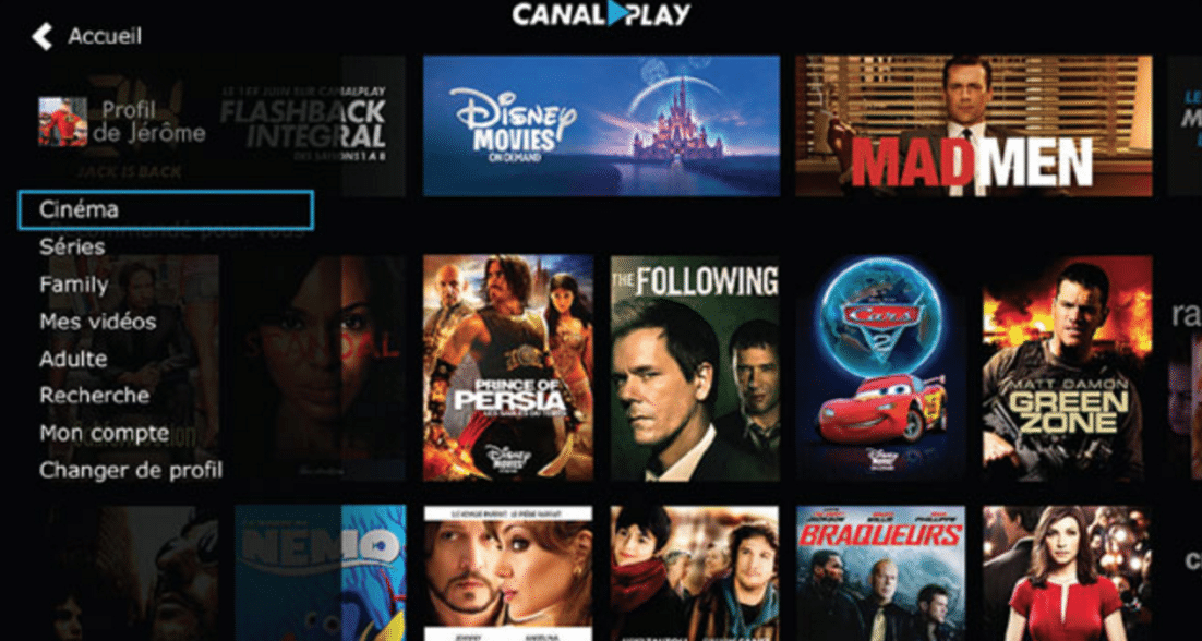 Ecran accueil Canal Play