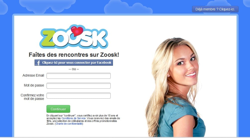 Zoosk : problème téléchargement et demande de contact