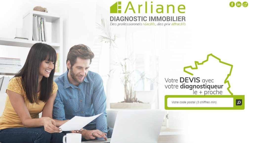 Aperçu du site web Arliane Diagnostic immobilier