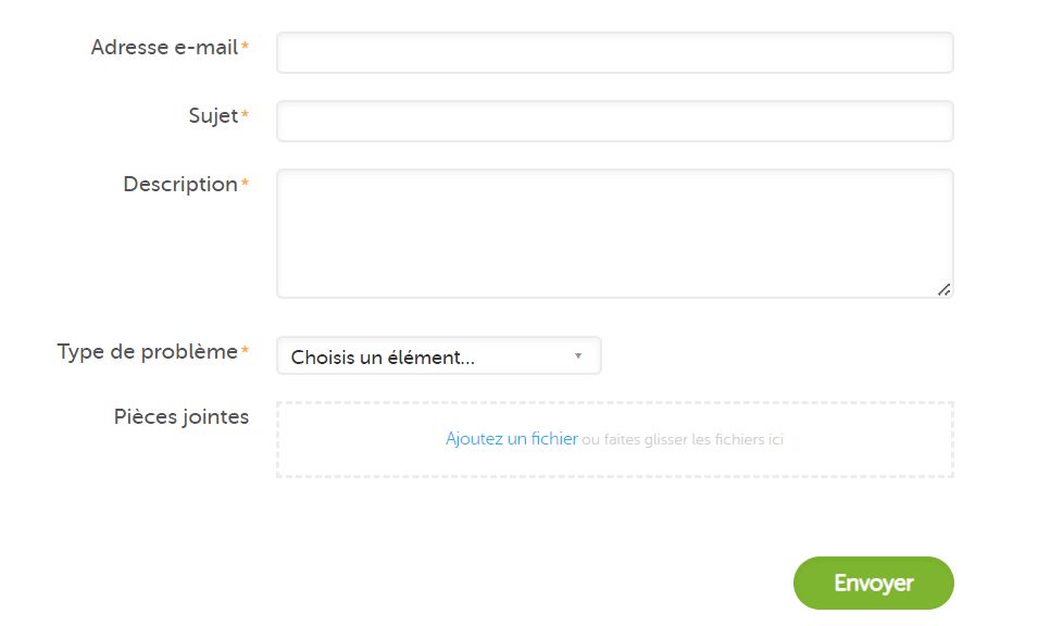 formulaire de contact Duolingo 