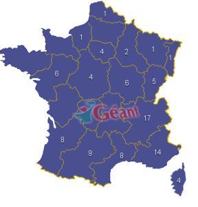 Nombre de magasins Géant en France