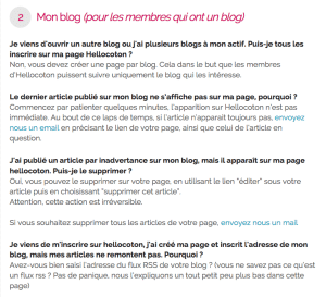 Assistance en ligne Hellocoton