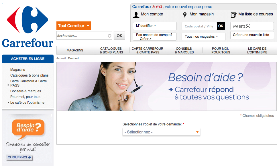 Service client Carrefour Online - Contact Téléphone et Mail