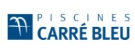 Logo officiel de la marque Piscines carré bleu