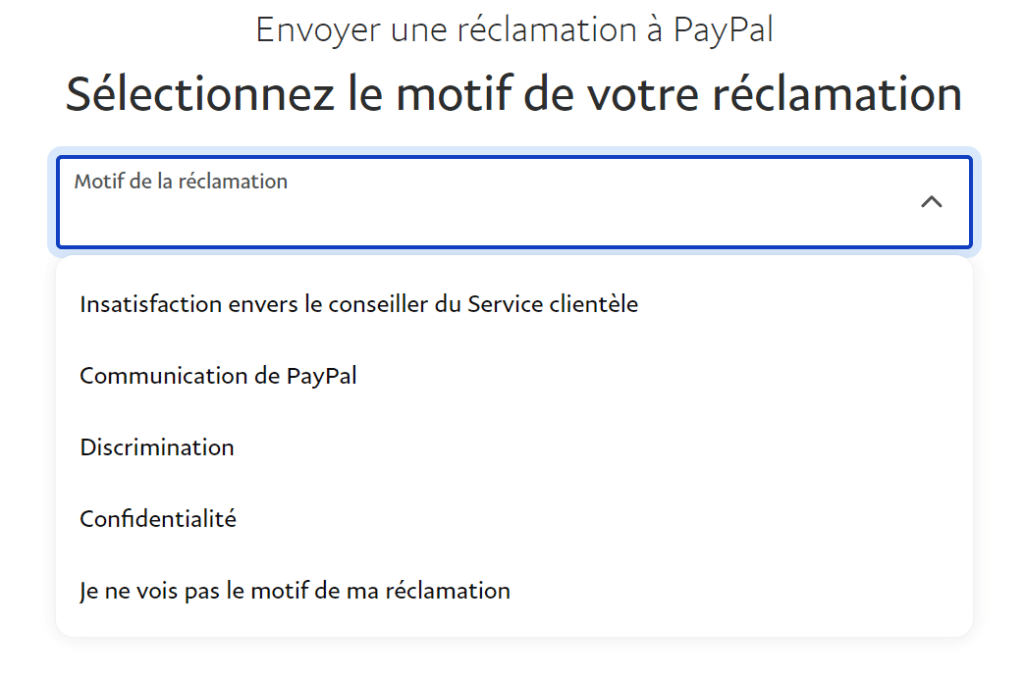 Réclamation Paypal 