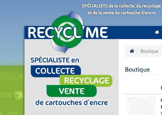 Aperçu du site web Recycl\'me