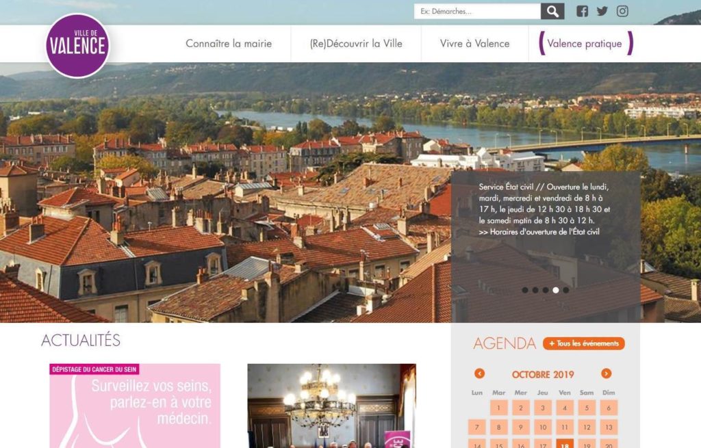 Aperçu du site web Mairie de Valence